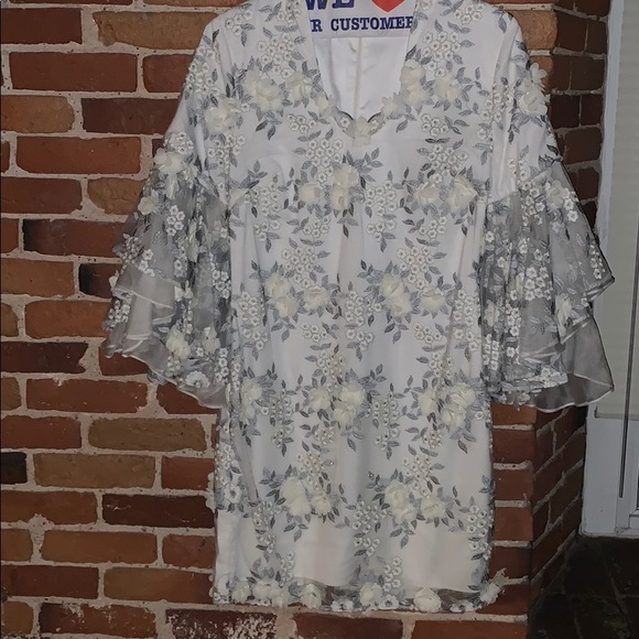 Badgley Mischka 3D Floral Cocktail Dress! - Picture 4 of 4